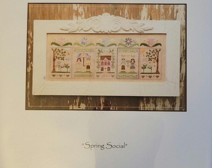 Country Cottage Needleworks Spring Social Cross Stitch Pattern. FREE Shipping. Good Condition.
