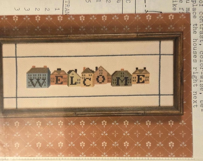 Pat Harper Welcome Cross Stitch Pattern. Used Condition repackaged in a polybag. Free Shipping.