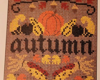 Homespun Collectibles Autumn Cross Stitch Pattern. FREE SHIPPING.
