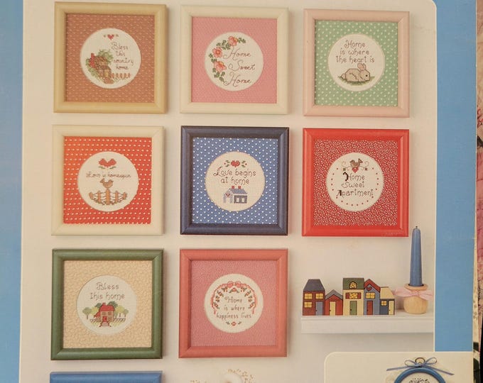 Vintage Leisure Arts -  Cross Stitch Pattern Book - Round The House Sayings.