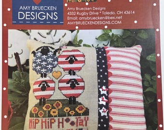 Amy Bruecken Designs Hip Hip Hooray Cross Stitch Pattern. FREE Shipping. Good Condition.