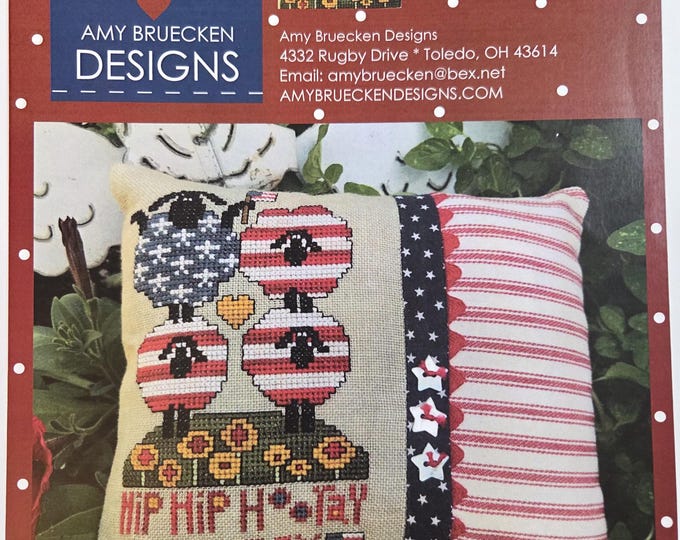 Amy Bruecken Designs Hip Hip Hooray Cross Stitch Pattern. FREE Shipping. Good Condition.