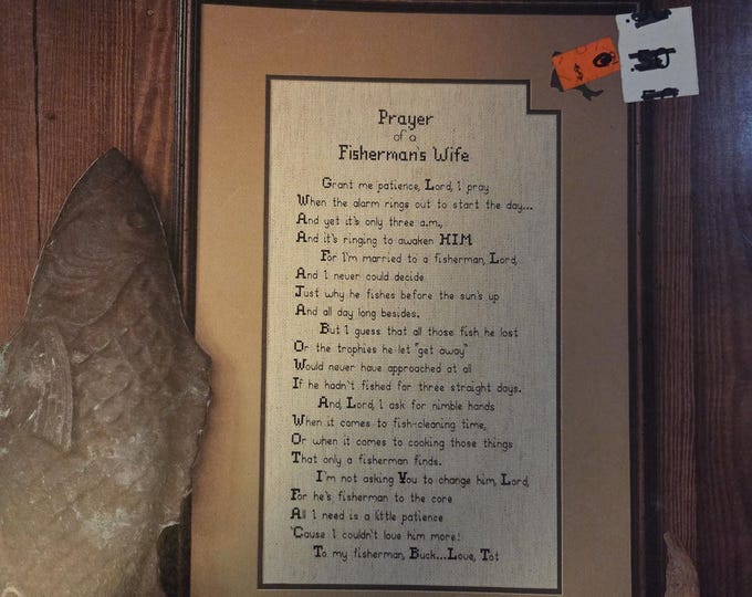 A&F Prayer of a Fishermans Wife Cross Stitch Pattern. Used Condition. Free Shipping.