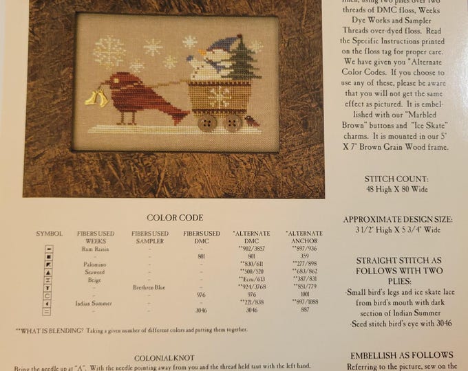 Homespun Elegance Delivering Flurries  Cross Stitch Pattern. Free Shipping. Used Condition.