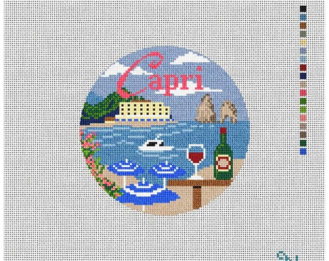 Capri Needlepoint Canvas. 18 Mesh 5" Round. New Condition. Free Shipping.