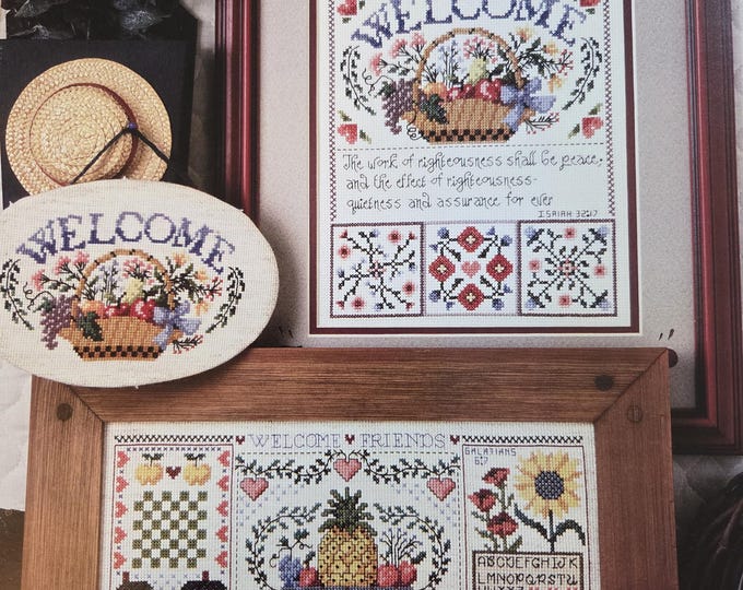 Jeremiah Junction Heartfelt Welcome Cross Stitch Pattern. FREE SHIPPING. Used Condition.