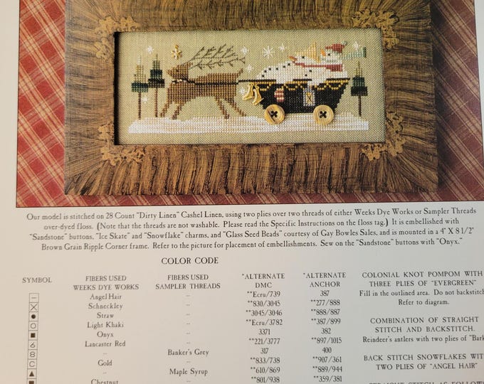 Homespun Elegance Delivering Winter Cross Stitch Pattern. Free Shipping. Used Condition.