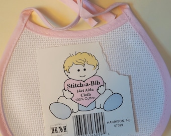 14ct Stitch A Bib Blue, Pink, Green, White and Yellow. New Condition. FREE SHIPPING.