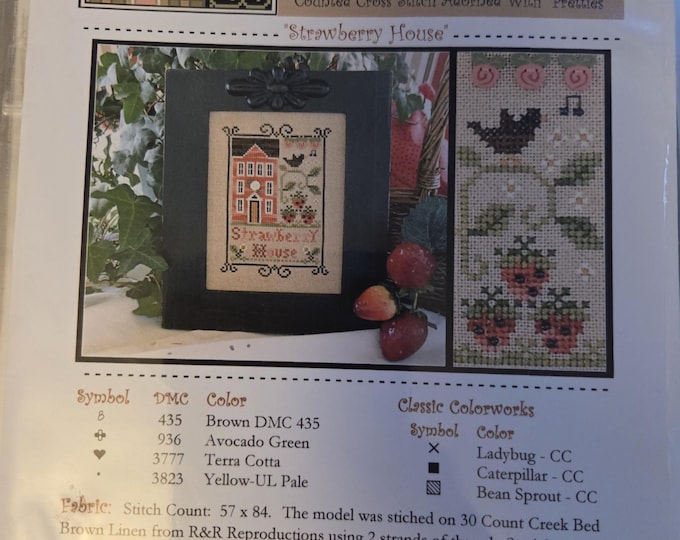 Little House Needleworks All Dolled Up Strawberry House Cross Stitch Pattern. FREE Shipping. Good Condition.