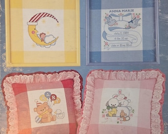 Leisure Arts Hopscotch for Baby Cross Stitch Pattern - FREE SHIPPING. Used Older Condition.