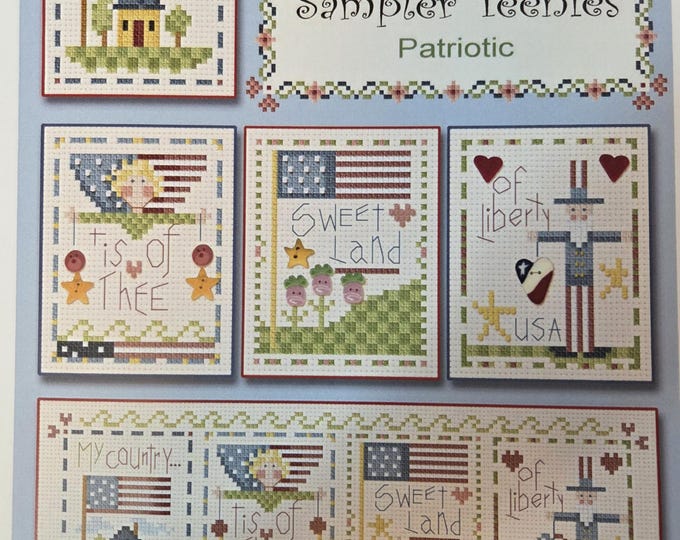 Alma Lynne Sampler Teenies Patriotic Cross Stitch Pattern. FREE SHIPPING. Used Condition