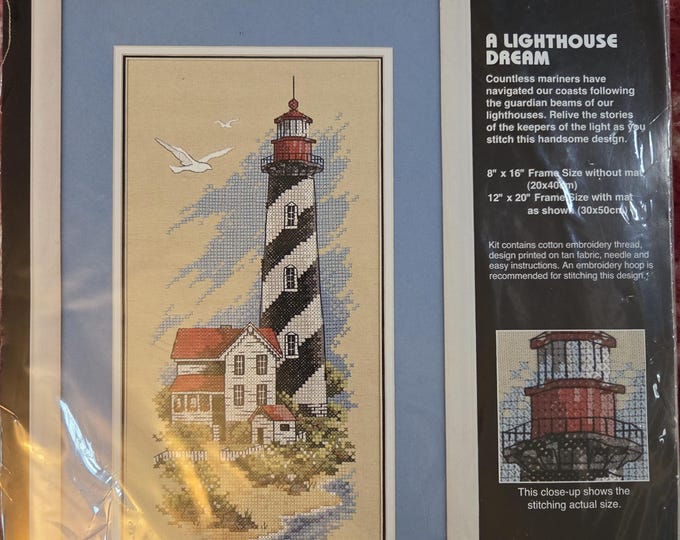 Dimensions A Lighthouse Dream Stamped Cross Stitch Kit. FREE SHIPPING. Older Condition.