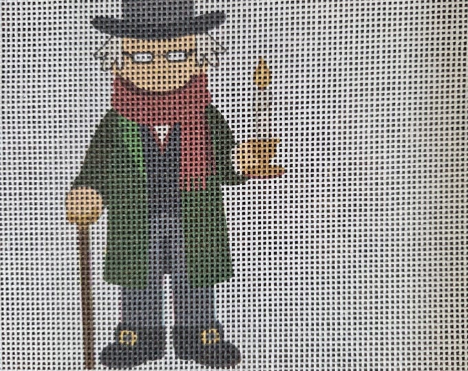 IN STOCK  Scrooge Needlepoint Canvas 5"x3"  finished size #18 mesh. Free Shipping. Unfinished canvas