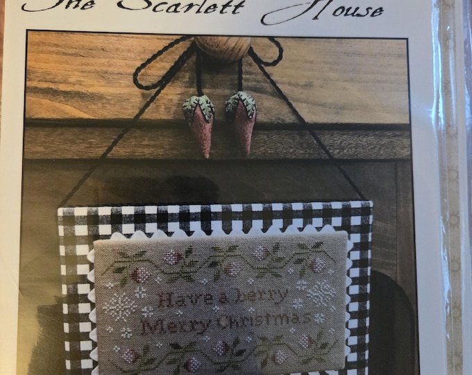 The Scarlett House Berry Merry Christmas Cross Stitch Pattern. FREE SHIPPING. Good Condition.