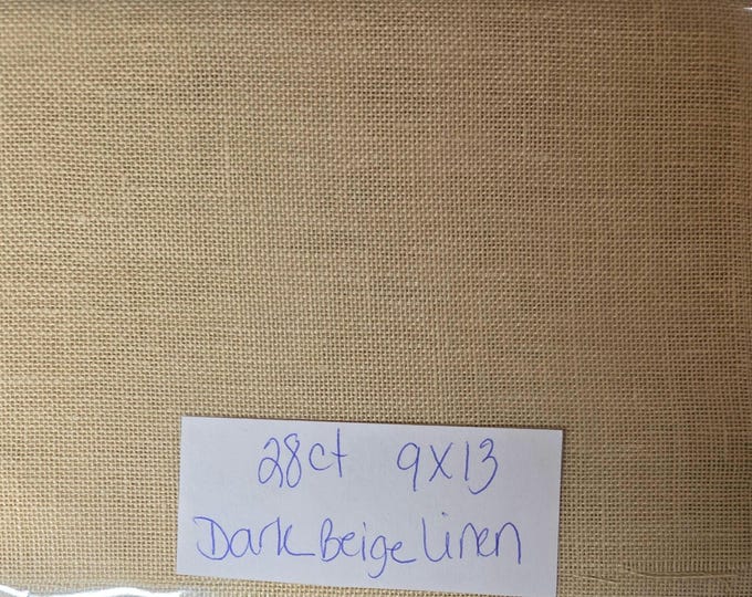 28ct 9"x13" Dark Beige Linen. Preowned Repackaged. FREE SHIPPING.