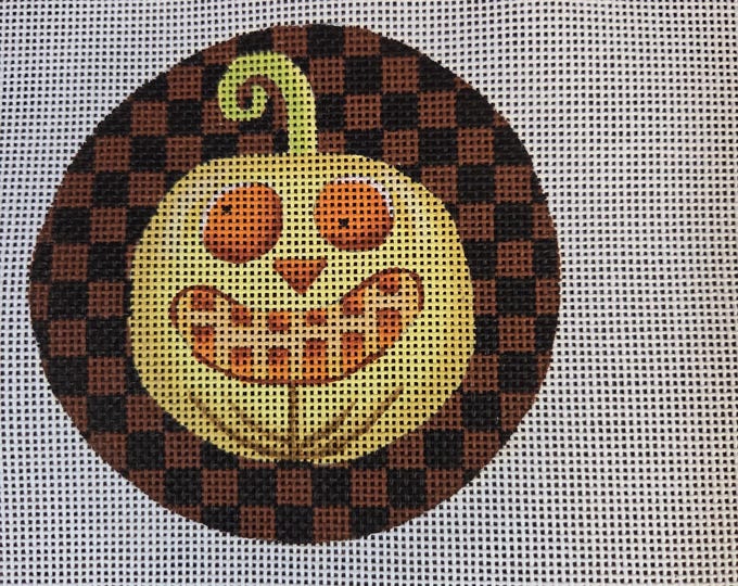Kirk & Bradley Otto O Lantern Needlepoint Canvas 18# 4" Round. Preowned Estate Sale Like New Condition. Free Shipping.