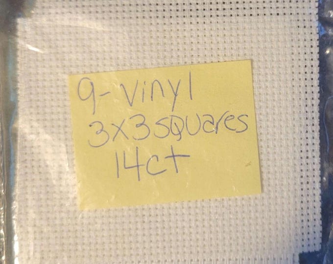 9 Vinyl 14ct 3x3 squares. FREE SHIPPING.