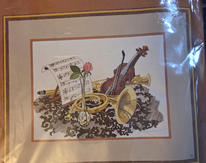 Sunset Stitchery Afternoon Recital Embroidery/Crewel Kit. FREE SHIPPING. Older Condition.