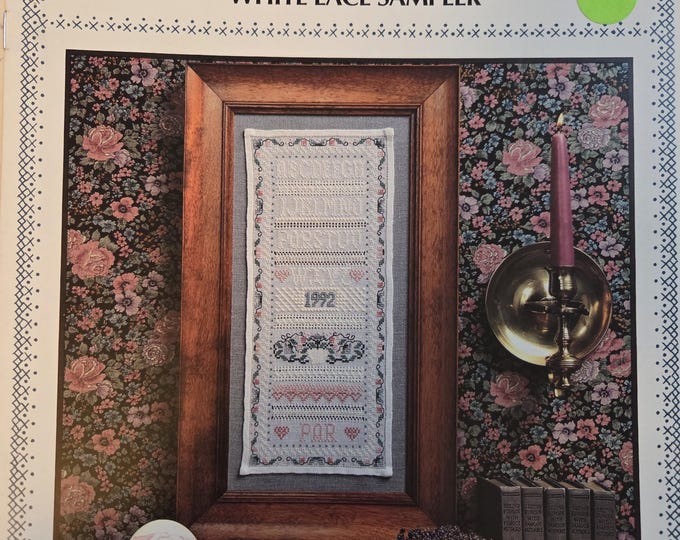 Pat Rogers The White Lace Sampler Cross Stitch Pattern. FREE SHIPPING. Used Condition.