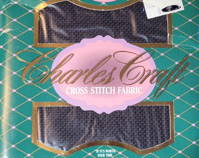 Charles Craft Aida Cloth 14 ct 12"x18" black. FREE SHIPPING.