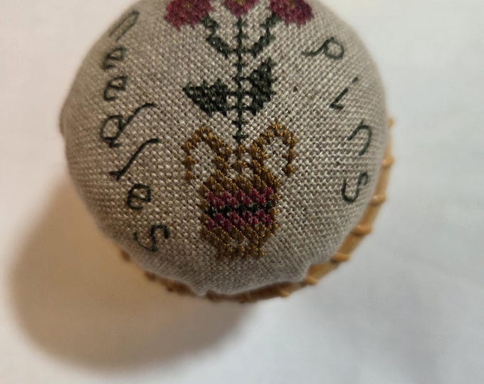 Pins and Needles Handmade Cross Stitched Pin Cushion.. FREE Shipping. This is a finished item not a pattern.