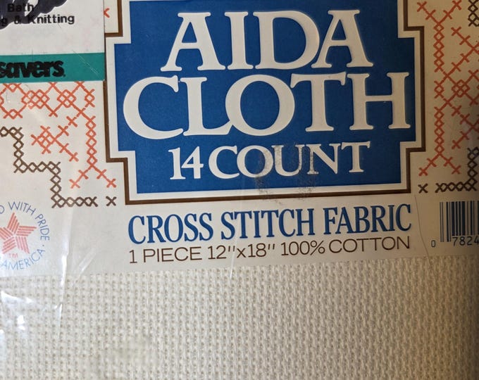 Aida Cloth 14ct 12"x18" white. FREE SHIPPING.