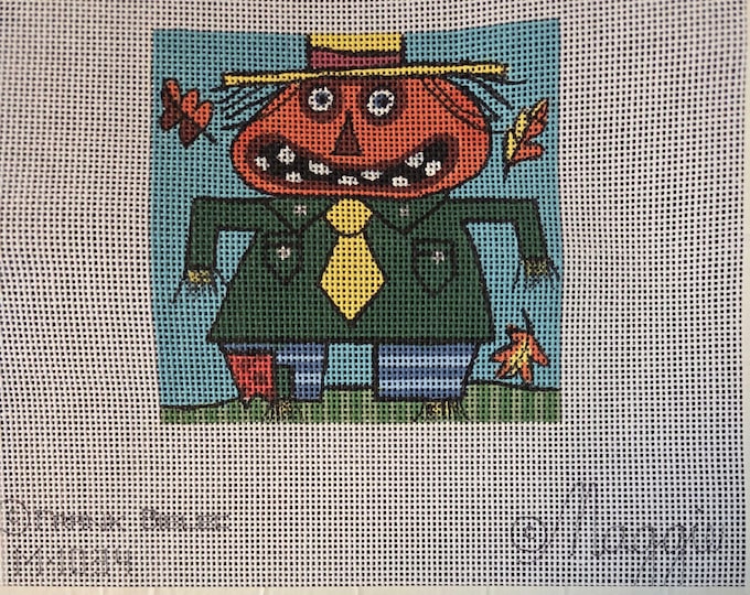 Maggie M-1034 Saturday Night Out OctoberNeedlepoint Canvas.  18 Mesh 4"x4". Handpainted. Preowned Estate Sale Good Condition. Free Shipping.