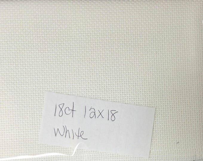 18ct 12"x18" White Aida Cloth. Preowned and Repackaged. FREE SHIPPING.
