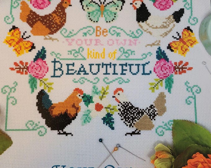 Tiny Modernist Your Own Kind of Beautiful Cross Stitch Pattern. Free Shipping. Good Condition.