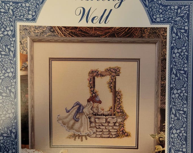 Just Cross Stitch Forget Me Nots Wishing Well Cross Stitch Pattern. FREE SHIPPING.