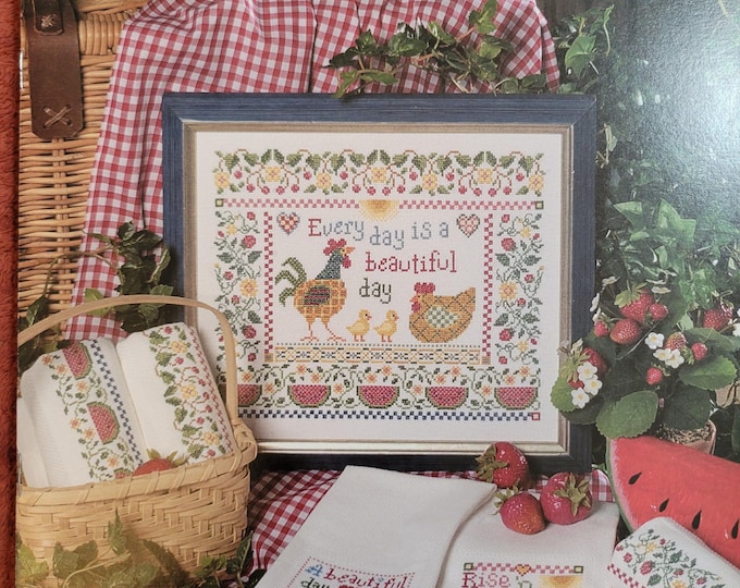 A Beautiful Day Cross Stitch Pattern. Free SHIPPING. Older Used Condition.
