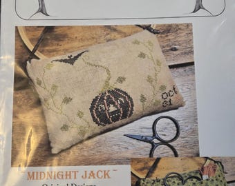 Dulaney Woods Treasures Midnight Jack Cross Stitch Pattern. FREE SHIPPING. Estate Sale Preowned Good Condition.