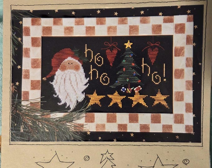 Lizzie Kate Ho Ho Ho! Cross Stitch Pattern. Free Shipping. Used Stained Condition but Readable.
