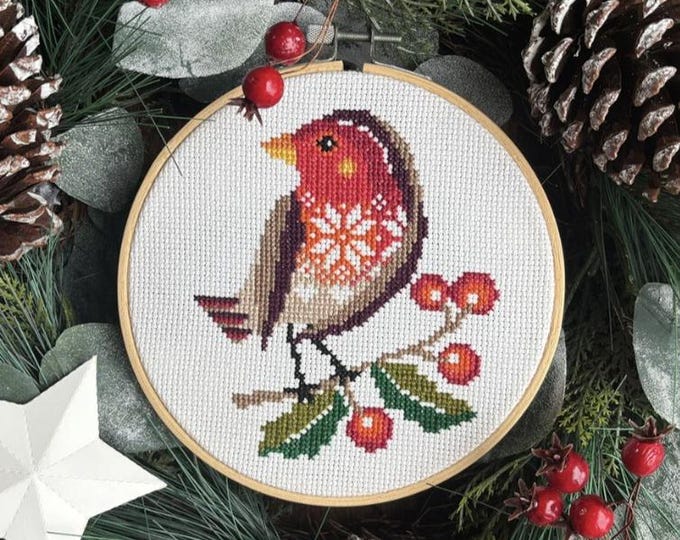 Rockin Robin Counted Cross Stitch Kit. FREE SHIPPING. New Condition.