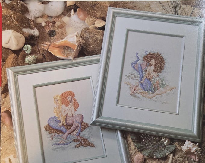 True Colors Mermaid Fantasies Cross Stitch Pattern. FREE SHIPPING. Used Condition.
