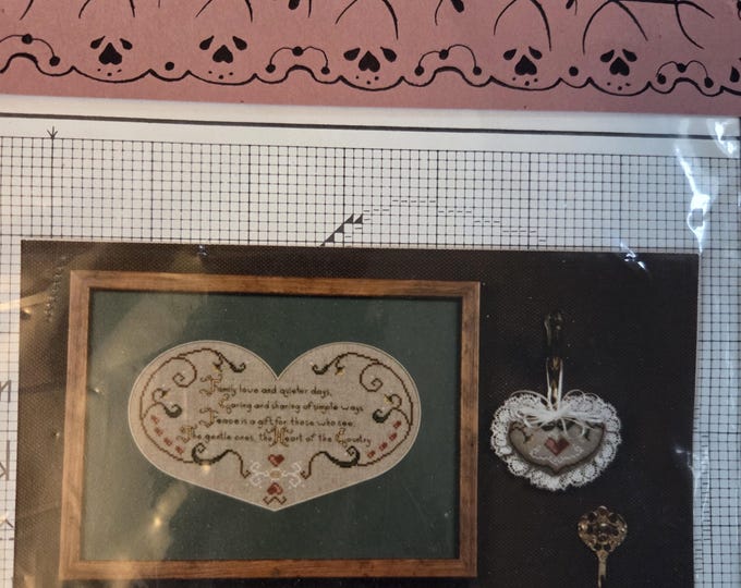 Heart of the Country Heart Sentiments Cross Stitch Pattern. Preowned Older Condition. Free Shipping.