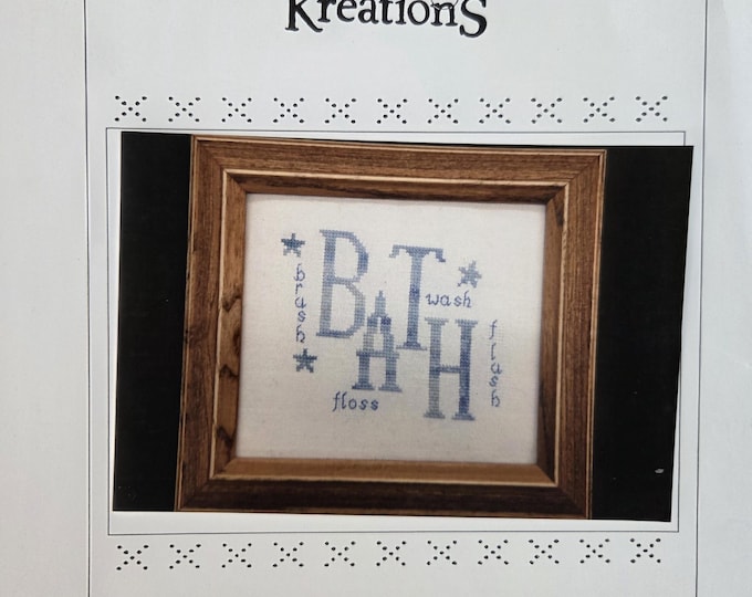 Poppy Kreations Bath Cross Stitch Pattern. FREE SHIPPING. Used Condition