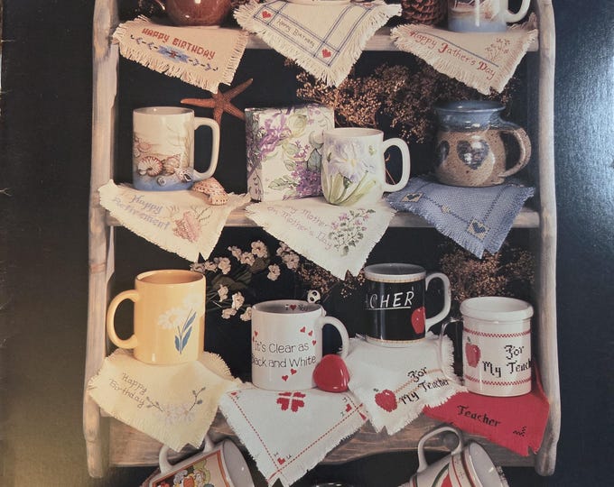 Country Cross Stitch More Mug Mats. Cross Stitch Pattern. FREE Shipping. Used Condition.