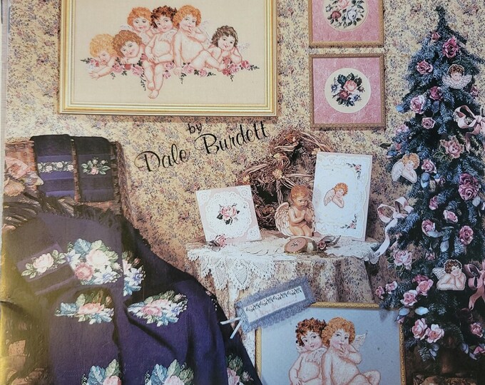 Jeanette Crews Design Victoriana Cherubs & Florals Cross Stitch Pattern. FREE SHIPPING.