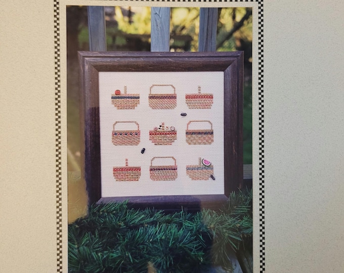 Sekas Watercolour Baskets Cross Stitch Pattern. FREE SHIPPING.