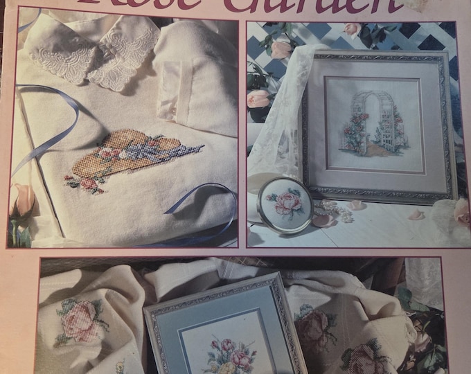 Leisure Arts Paula Vaughn's Rose Garden Cross Stitch Pattern. FREE SHIPPING. Used Condition.
