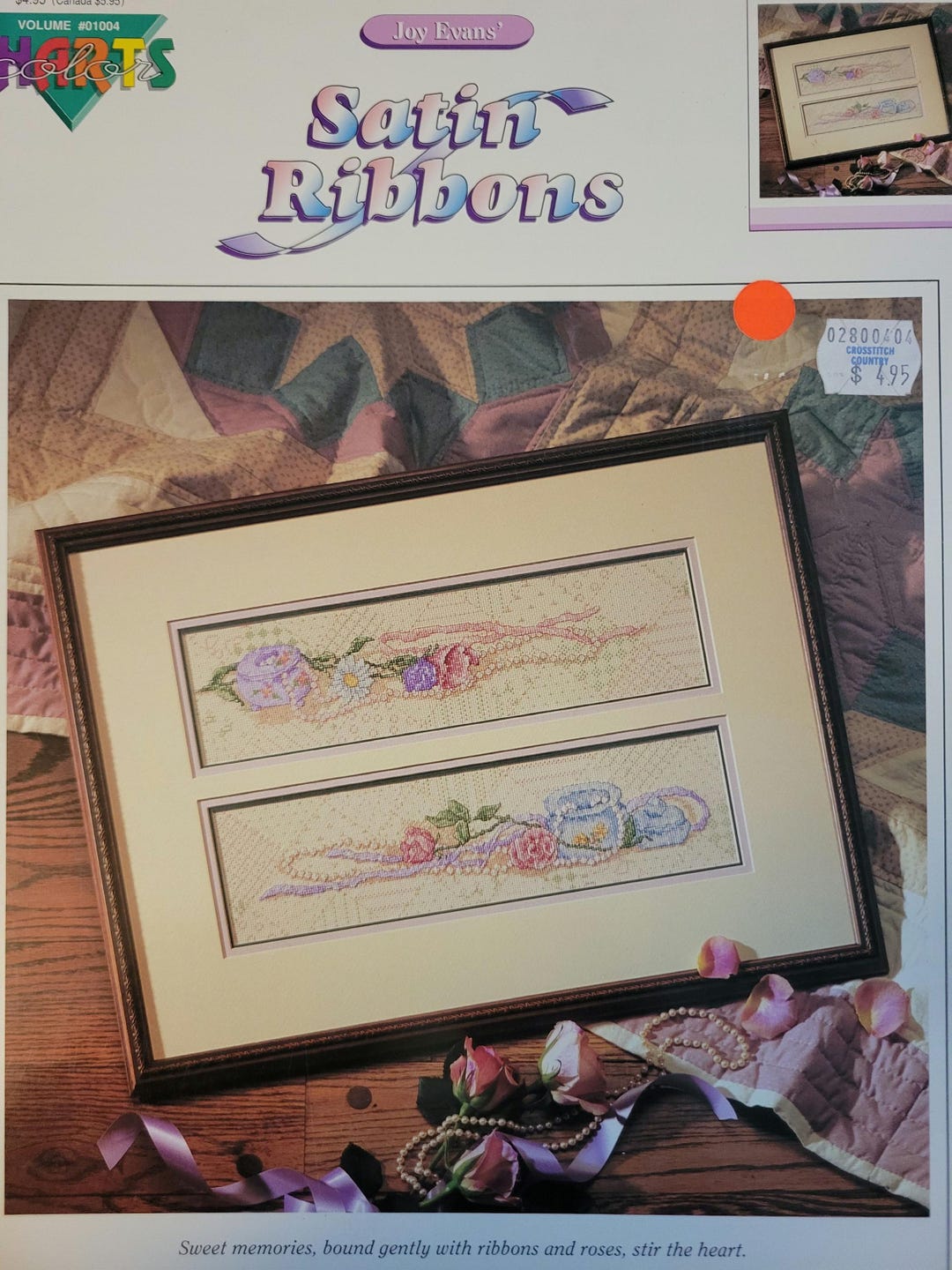 Satin Ribbons Roses Cross Stitch Pattern. FREE SHIPPING. Used Condition ...