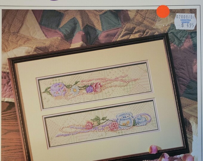 Satin Ribbons Roses Cross Stitch Pattern. FREE SHIPPING. Used Condition.