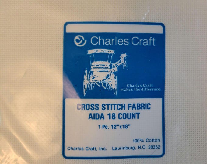 Charles Craft 18ct 12"x18" aida cloth ecru. FREE SHIPPING.