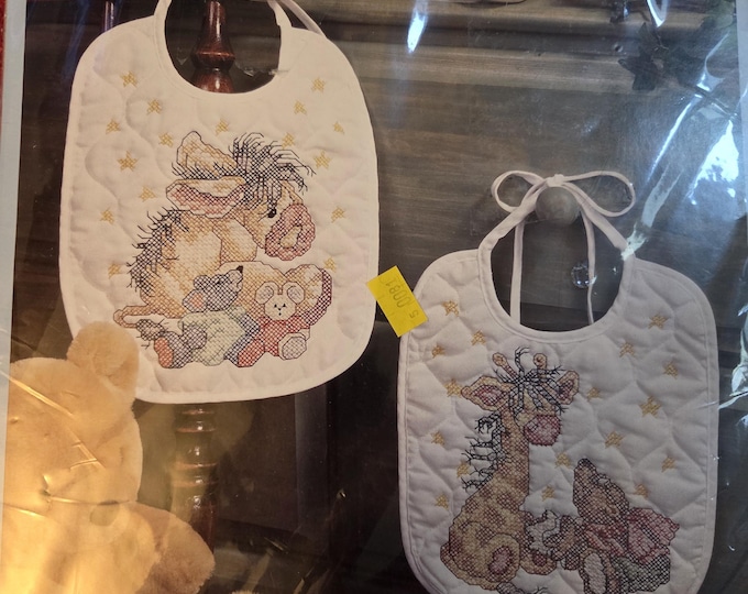 Bucilla Once Upon a Time Baby Bibs Stamped Cross Stitch Kit. FREE SHIPPING. Preowned Good Condition.