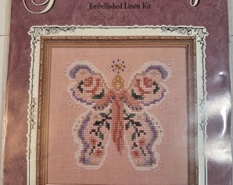 Just Nan Glorious Wings Gypsy Rose Counted Cross Stitch Kit. FREE SHIPPING. Preowned Used Older Condition.