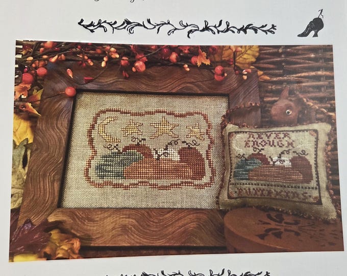 Homespun Elegance Never Enough Pumpkins Cross Stitch Pattern. Free Shipping. Used Condition.