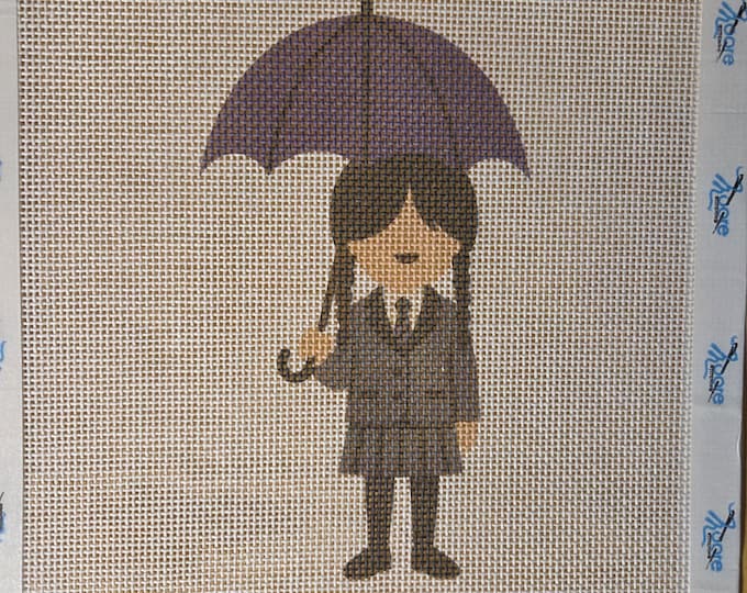IN STOCK Wed Addams Needlepoint Canvas 9"x7" -  5"x3"  finished size #18 mesh. New Condition. Free Shipping.