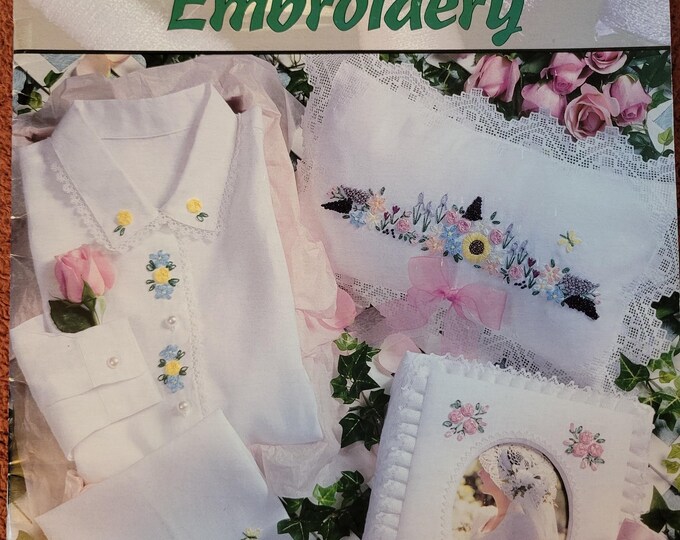 Leisure Arts Metallic Ribbon Embroidery for Cross Stitchers Pattern. Free Shipping. Used Condition.