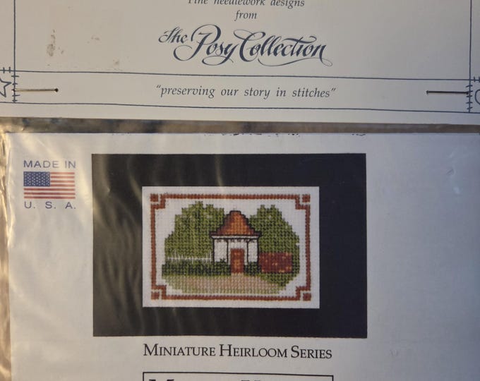 Posy Collection Mount Vernon Schoolhouse Cross Stitch Kit. Preowned Good Condition. Free Shipping.